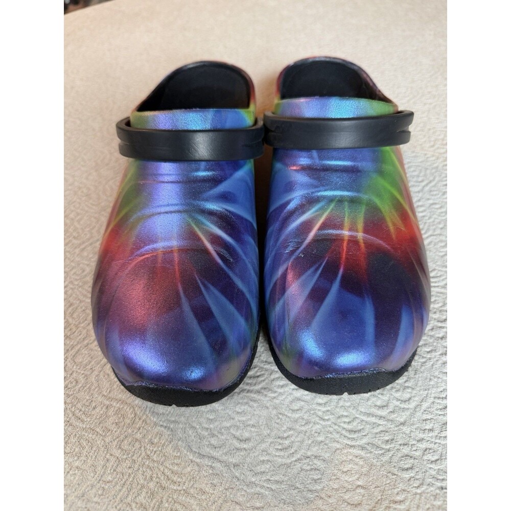 Anywear Zone Non Slip Clogs,  Women Tie Dye Nurse  & Food Service Shoes Size 7